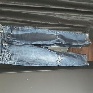 Silver ankle skinny jeans